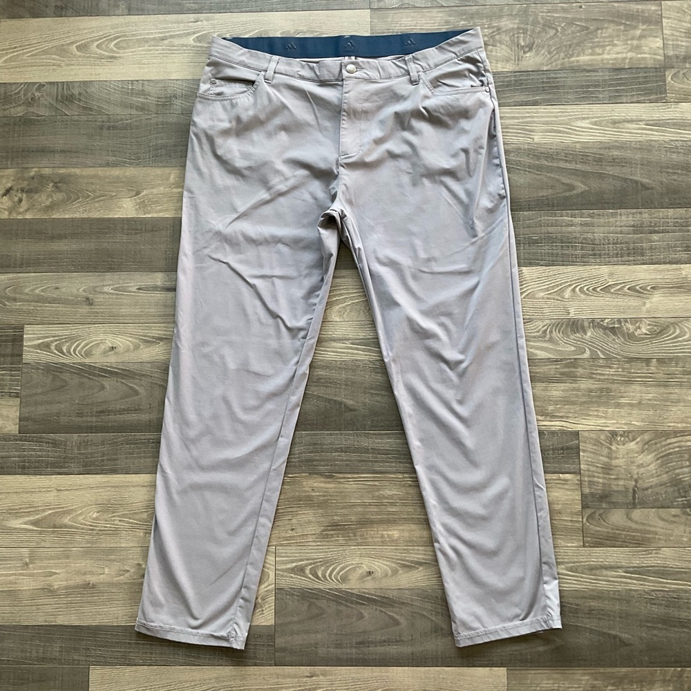 Adidas Golf Go-To 5 Pocket Pants Men’s 38x32 Grey Tapered Fit Stretch GM0057